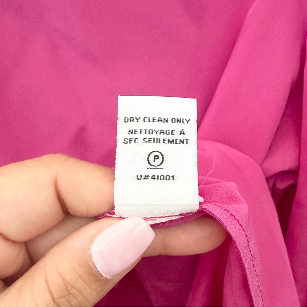 Diane von Furstenberg Tanyana Clean Silk Blouse Magenta Women's Size 12 - Picture 6 of 8